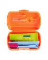 Orange Travel Toothbrush Set